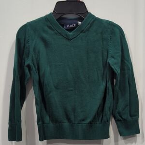 Place Men's Deep Green V-Neck Sweater